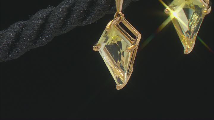 Kite Canary Quartz 18k Yellow Gold Over Sterling Silver Earrings 3.10ctw Video Thumbnail