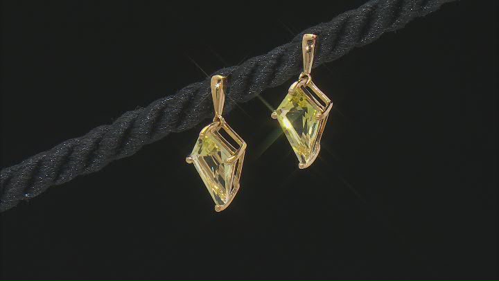 Kite Canary Quartz 18k Yellow Gold Over Sterling Silver Earrings 3.10ctw Video Thumbnail