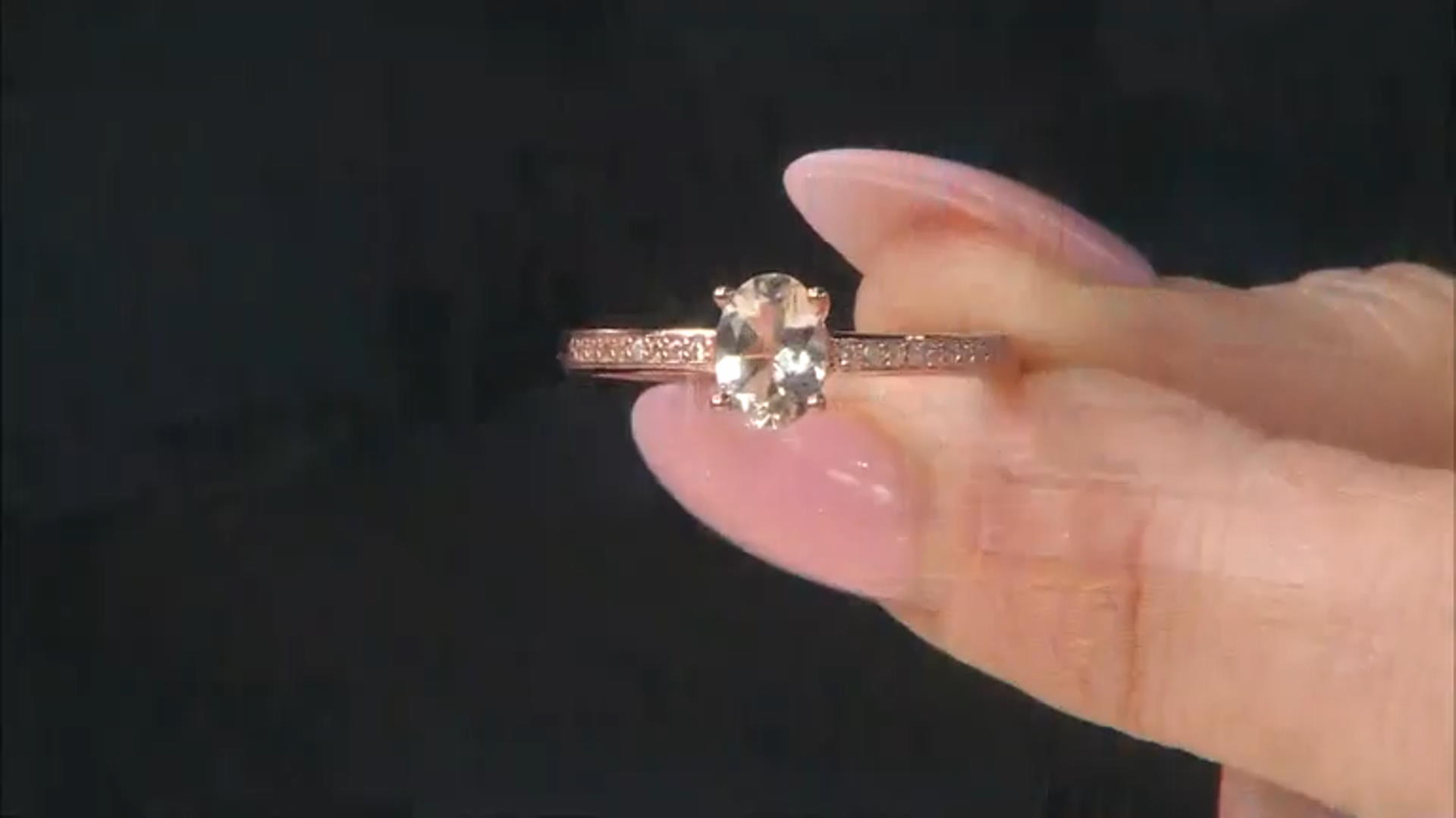 Morganite With White Zircon 18k Rose Gold Over Sterling Silver Ring, Earrings, Pendant Set 2.71ctw Video Thumbnail