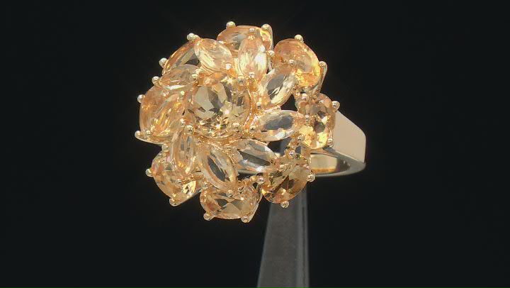 Citrine 18k Yellow Gold Over Sterling Silver Ring 5.73ctw Video Thumbnail