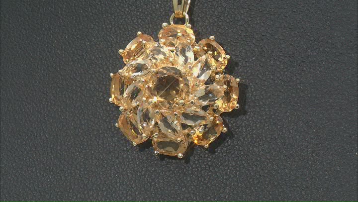 Citrine 18k Yellow Gold Over Sterling Silver Pendant With Chain 4.71ctw Video Thumbnail