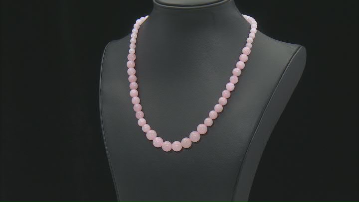Rose Quartz Necklace 18k Yellow Gold Over Sterling Silver Video Thumbnail