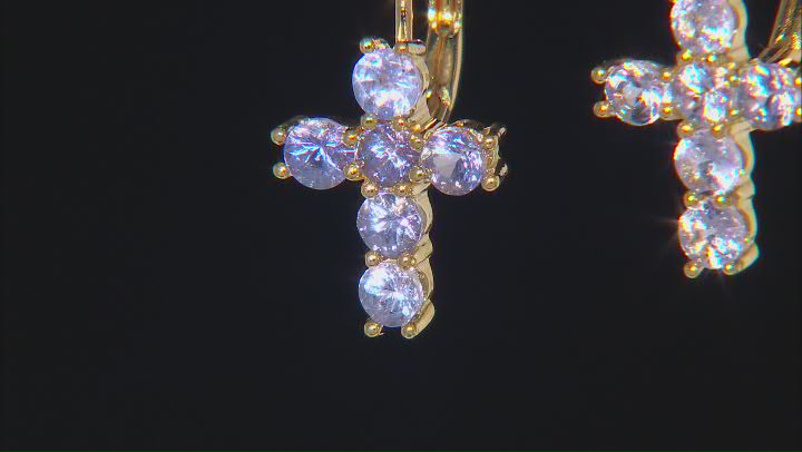 Tanzanite 18k Yellow Gold Over Sterling Silver Earrings 1.30ctw Video Thumbnail