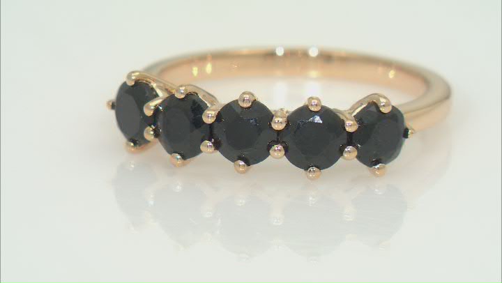 Black Spinel 18k Yellow Gold Over Sterling Silver Ring 1.28ctw Video Thumbnail