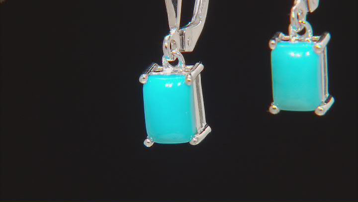 Sleeping Beauty Turquoise Rhodium Over Sterling Silver Earrings Video Thumbnail