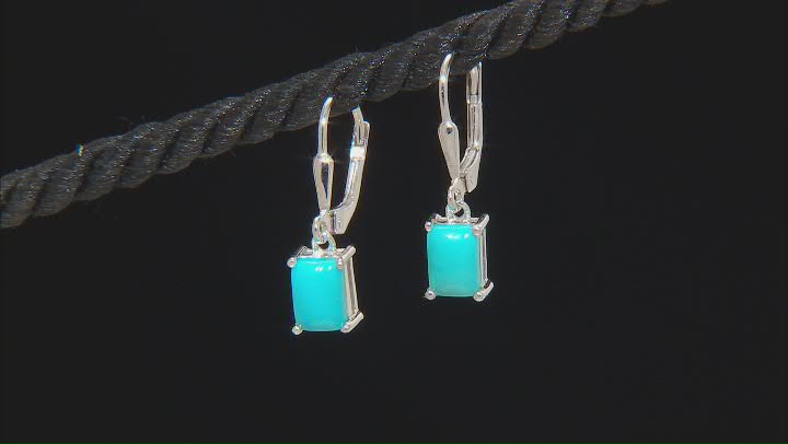 Sleeping Beauty Turquoise Rhodium Over Sterling Silver Earrings Video Thumbnail