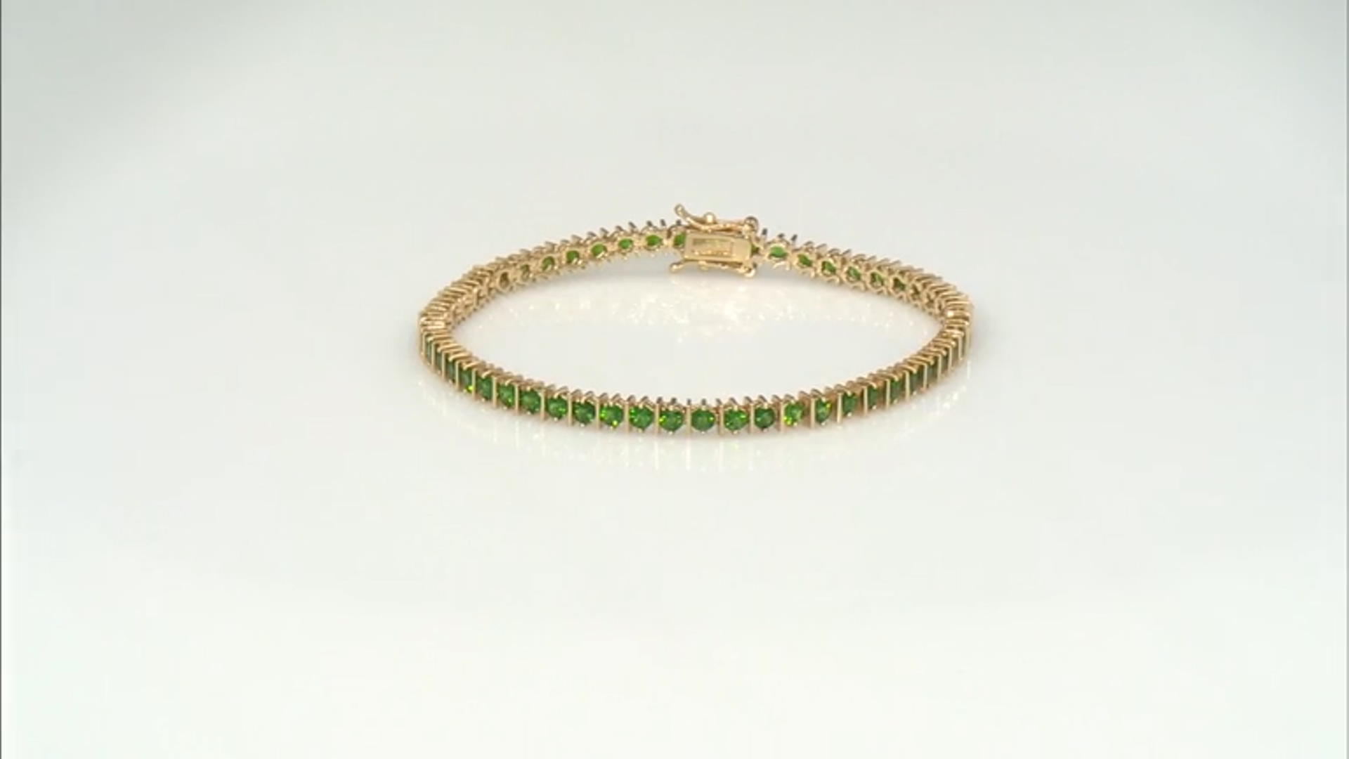 Green Chrome Diopside 18k Yellow Gold Over Sterling Silver Bracelet 6.86ctw Video Thumbnail