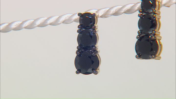 Black Spinel 18k Yellow Gold Over Sterling Silver Earrings 3.78ctw Video Thumbnail