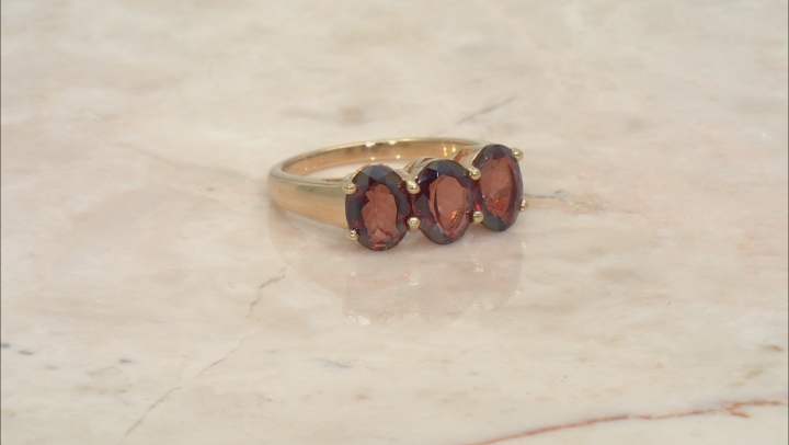 Red Labradorite 18k Yellow Gold Over Sterling Silver  Ring 2.83ctw Video Thumbnail