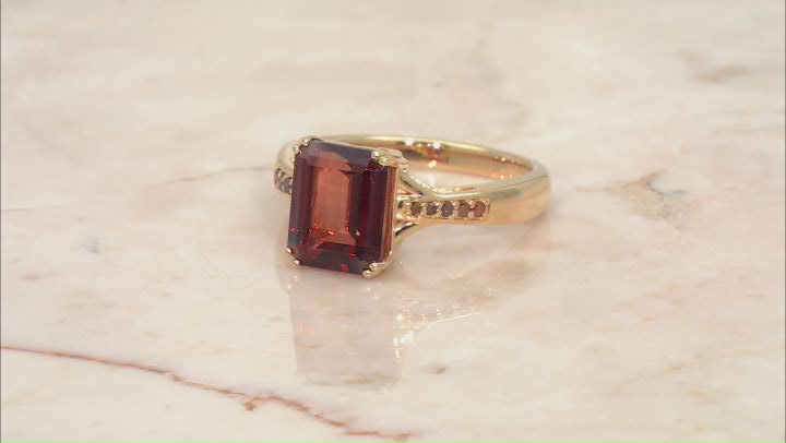 Red Labradorite With Red Diamond 18k Yellow Gold Over Sterling Silver Ring 2.57ctw Video Thumbnail