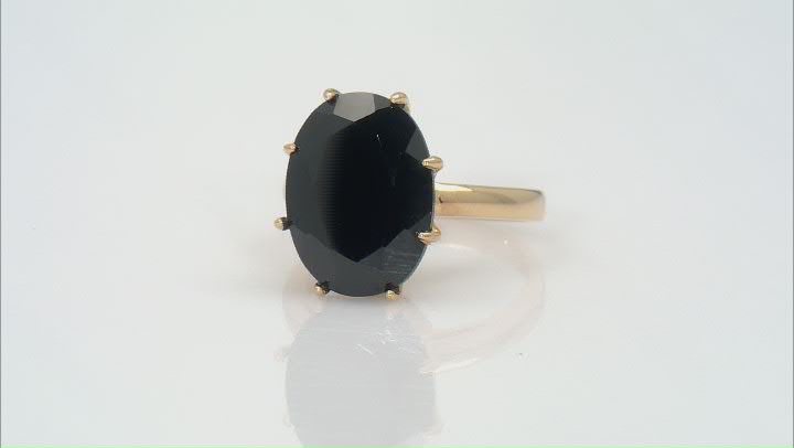 Black Spinel 18k Yellow Gold over Sterling Silver Ring 8.50ct Video Thumbnail