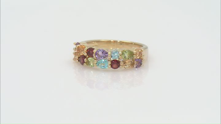 Multi-Stone 18k Yellow Gold Over Sterling Silver Ring 1.97ctw Video Thumbnail