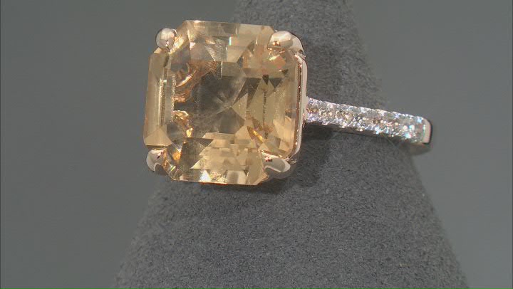 Champagne Quartz With White Zircon 18k Yellow Gold Over Sterling Silver 5.39ctw Video Thumbnail