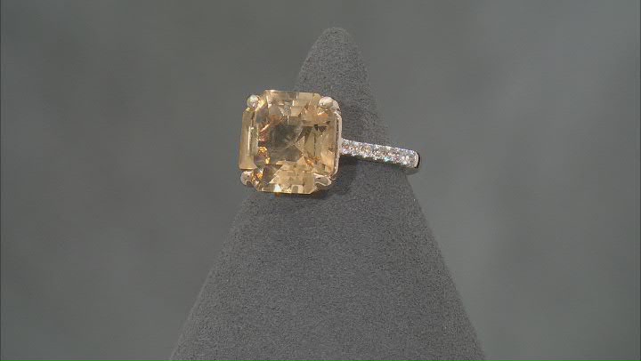 Champagne Quartz With White Zircon 18k Yellow Gold Over Sterling Silver 5.39ctw Video Thumbnail
