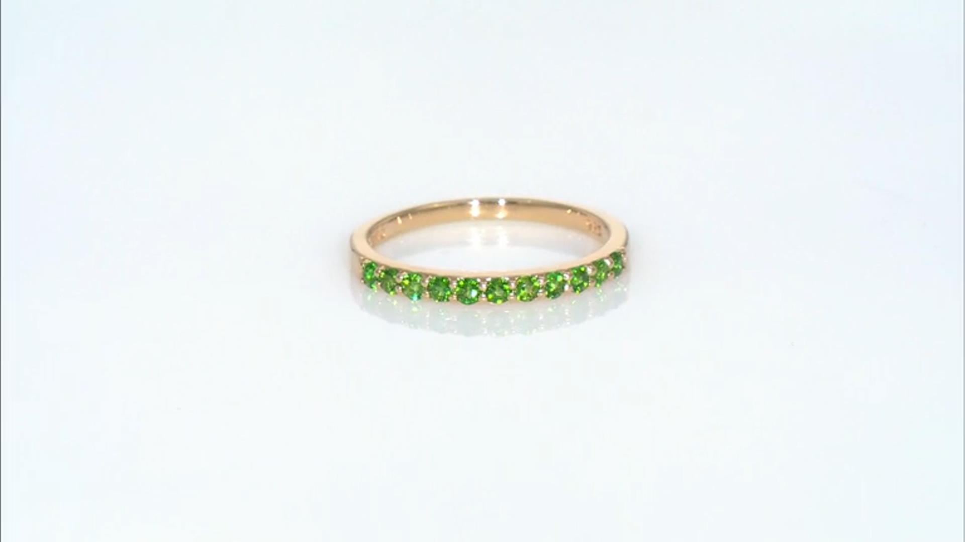 Chrome Diopside 18k Yellow Gold Over Sterling Silver Ring 0.28ctw Video Thumbnail