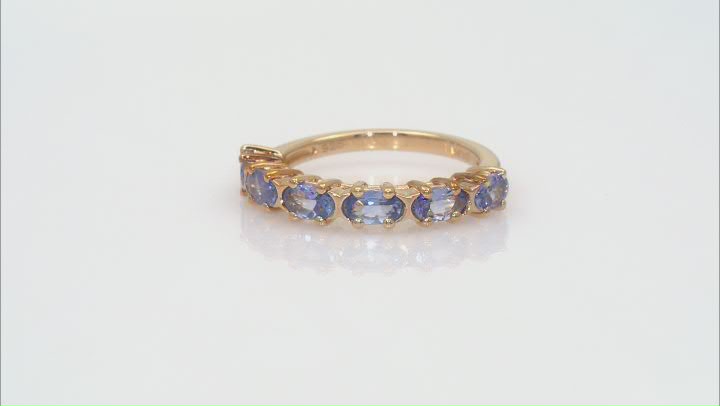 Tanzanite With 18k Yellow Gold Over Sterling Silver Ring 1.06ctw Video Thumbnail