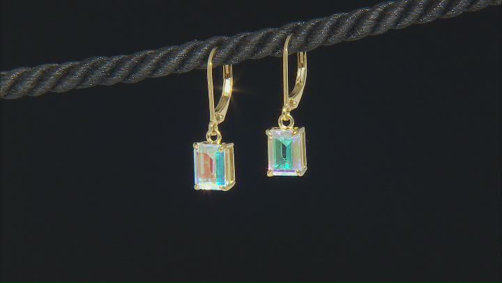 Mercury Mystic Topaz® 18k Yellow Gold Over Sterling Silver Earrings 3.40ctw Video Thumbnail