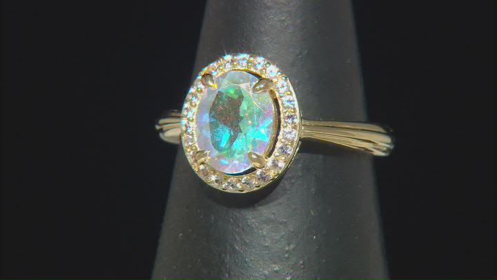 Mercury Mist® Mystic Topaz 18k Yellow Gold Over Sterling Silver Ring 2.06ctw Video Thumbnail