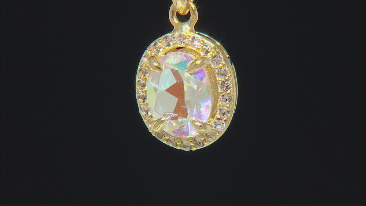 Mercury Mist® Topaz 18k Yellow Gold Over Sterling Silver Pendant With Chain 2.06ctw Video Thumbnail