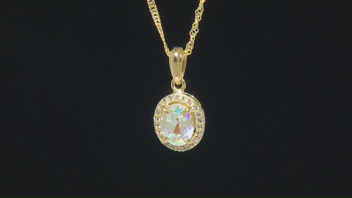 Mercury Mist® Topaz 18k Yellow Gold Over Sterling Silver Pendant With Chain 2.06ctw Video Thumbnail