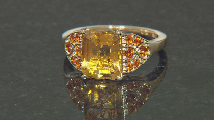 Golden Yellow Citrine 18k Yellow Gold Over Sterling Silver Ring 3.16ctw Video Thumbnail