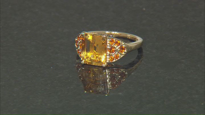 Golden Yellow Citrine 18k Yellow Gold Over Sterling Silver Ring 3.16ctw Video Thumbnail