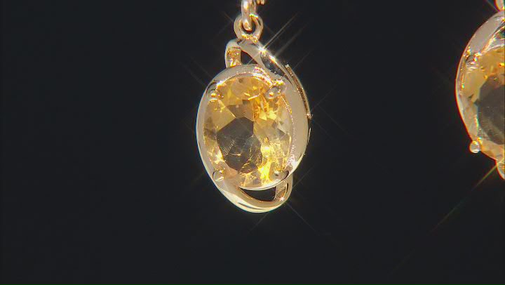 Yellow Citrine 18K Yellow Gold Over Sterling Silver Dangle Earrings 2.89ctw Video Thumbnail