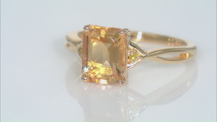 Yellow Citrine With Yellow Diamond 18k Yellow Gold Over Sterling Silver Ring 1.76ctw Video Thumbnail