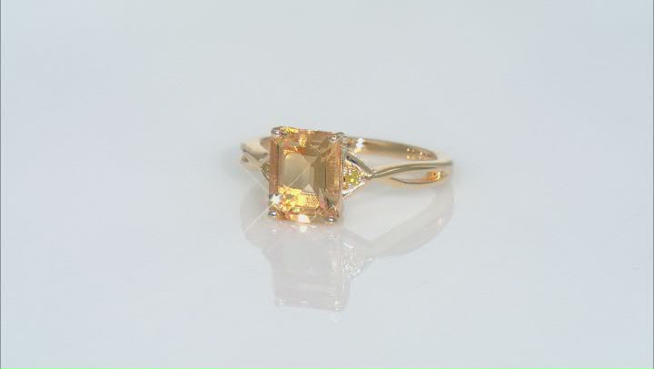 Yellow Citrine With Yellow Diamond 18k Yellow Gold Over Sterling Silver Ring 1.76ctw Video Thumbnail