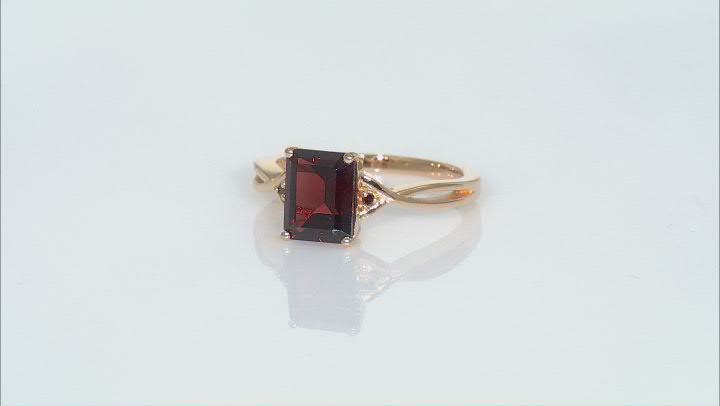 Red Garnet With Red Diamond 18k Yellow Gold Over Sterling Silver Ring 2.44ctw Video Thumbnail