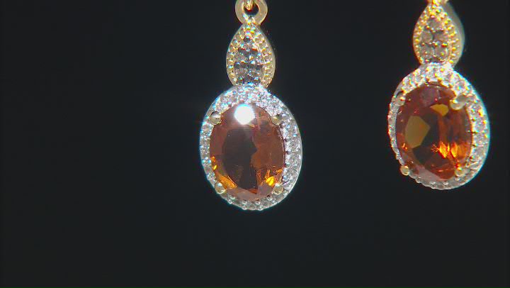 Maderia Citrine With Diamond & White Zircon 18k Yellow Gold Over Sterling Silver Earrings 2.40ctw Video Thumbnail