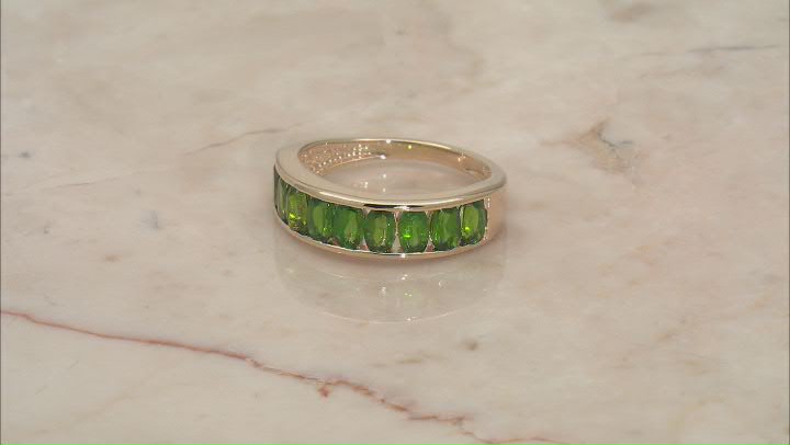 Green Chrome Diopside 18k Yellow Gold Over Sterling Silver Ring 2.11ctw Video Thumbnail