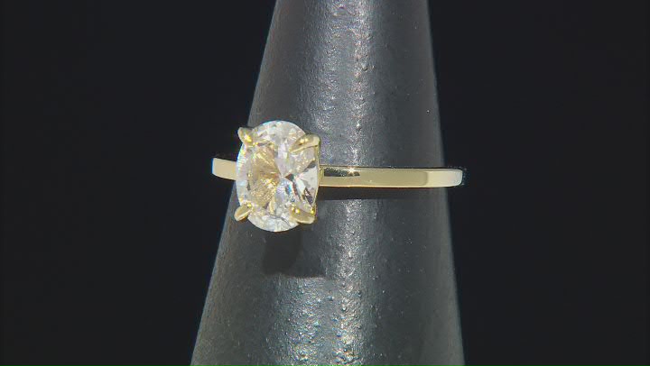 White Lab Created Sapphire 18k Yellow Gold Over Sterling Silver Ring Set 2.05ctw Video Thumbnail