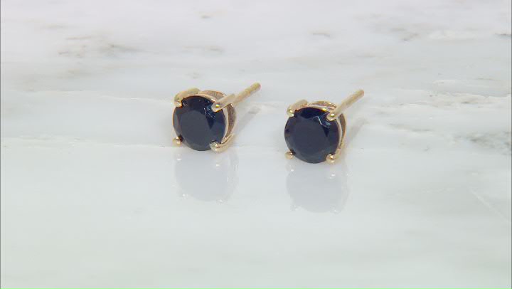 Black Spinel 18k Yellow Gold Over Sterling Silver Earrings Set 4.79ctw Video Thumbnail