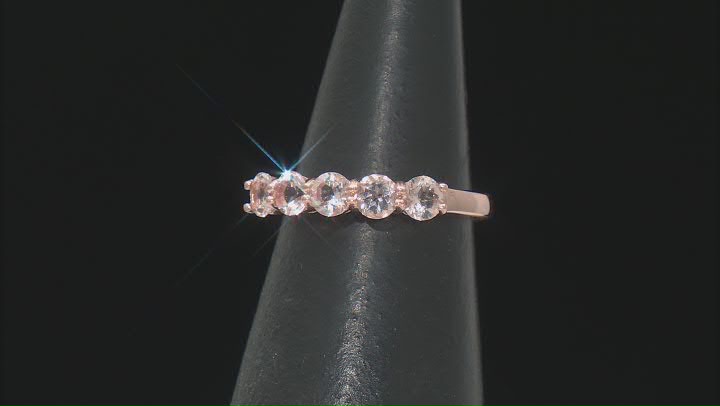 Peach Morganite 18k Rose Gold Over Sterling Silver Ring 0.94ctw Video Thumbnail