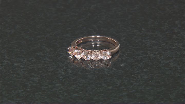 Peach Morganite 18k Rose Gold Over Sterling Silver Ring 0.94ctw Video Thumbnail