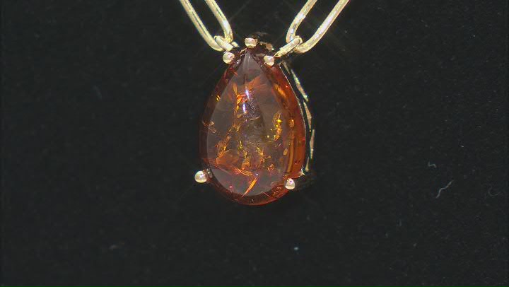 Amber 18k Yellow Gold Over Sterling Silver Paperclip Link Necklace Video Thumbnail