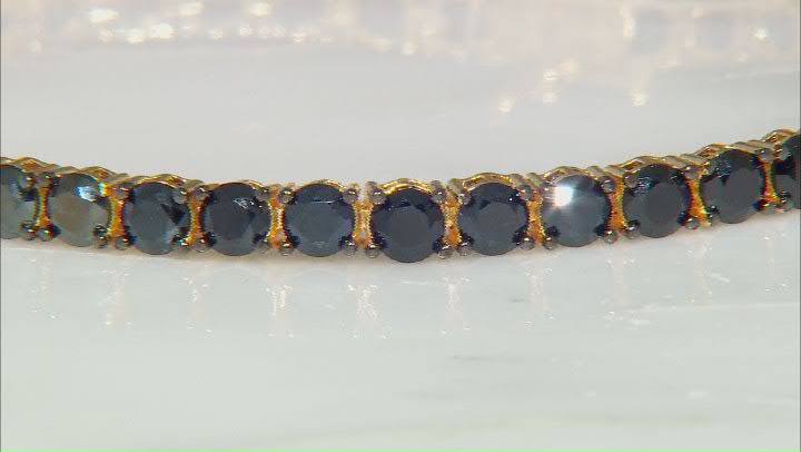 Black Spinel 18k Yellow Gold Over Sterling Silver Bracelet 12.07ctw Video Thumbnail
