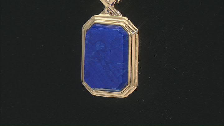 Lapis Lazuli 18k Yellow Gold Over Sterling Silver Pendant With Chain Video Thumbnail