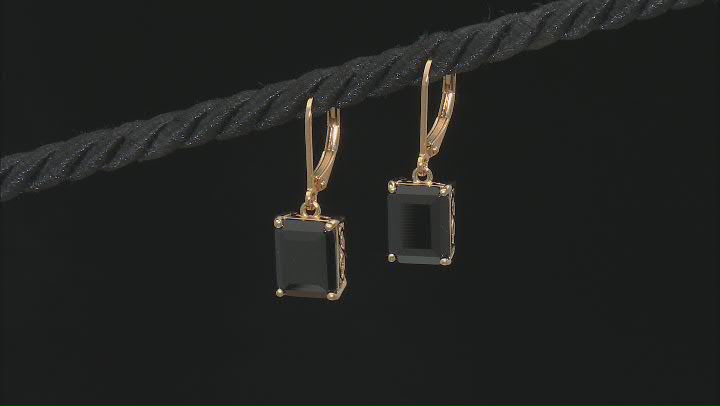 Black Spinel 18k Yellow Gold Over Sterling Silver Earrings 5.00ctw Video Thumbnail