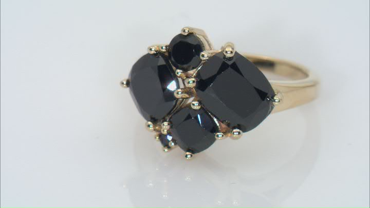 Black Spinel 18k Yellow Gold Over Sterling Silver Ring 5.14ctw Video Thumbnail