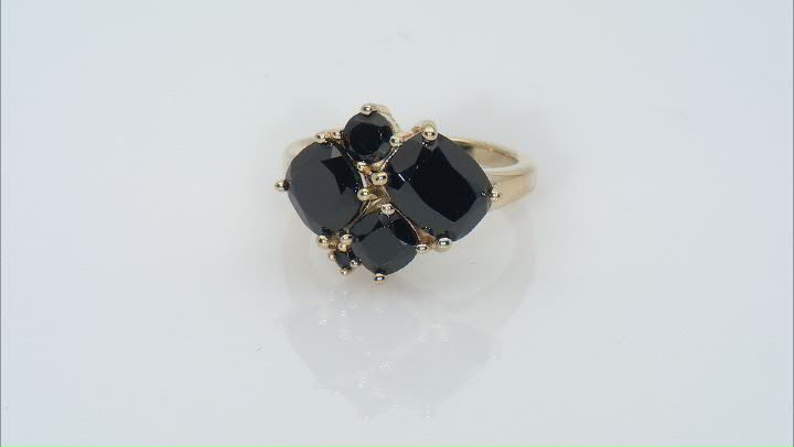 Black Spinel 18k Yellow Gold Over Sterling Silver Ring 5.14ctw Video Thumbnail