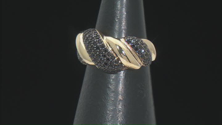 Black Spinel 18k Yellow Gold Over Sterling Silver Ring 0.72ctw Video Thumbnail