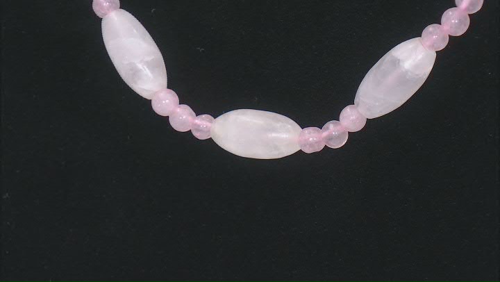 Rose Quartz 18k Yellow Gold Over Sterling Silver Necklace Video Thumbnail
