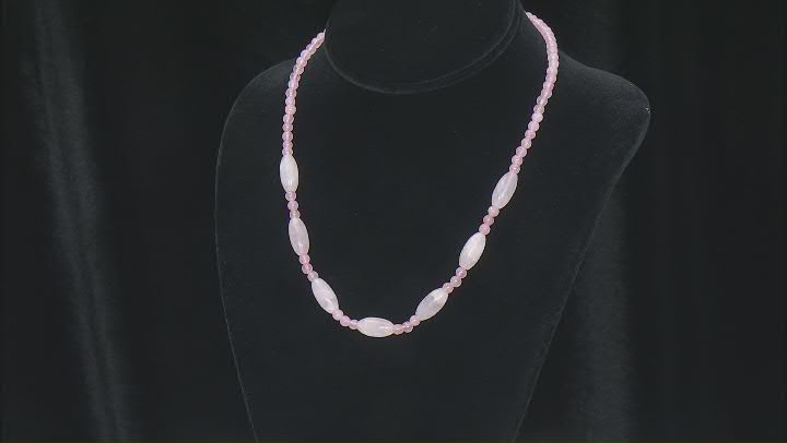 Rose Quartz 18k Yellow Gold Over Sterling Silver Necklace Video Thumbnail