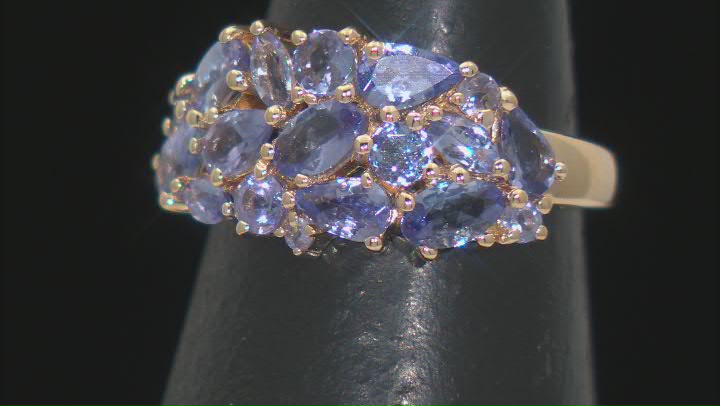 Tanzanite 18k Yellow Gold Over Sterling Silver Ring 2.29ctw Video Thumbnail