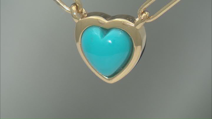 Sleeping Beauty Turquoise 18k Yellow Gold Over Sterling Silver Necklace Video Thumbnail