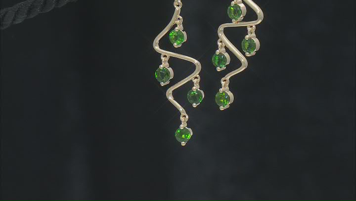 Chrome Diopside 18k Yellow Gold Over Sterling Silver Earrings 3.09ctw Video Thumbnail