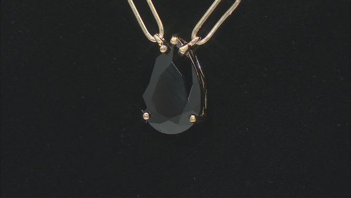 Black Spinel 18k Yellow Gold Over Sterling Silver Necklace 4.20ct Video Thumbnail