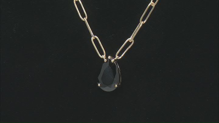 Black Spinel 18k Yellow Gold Over Sterling Silver Necklace 4.20ct Video Thumbnail